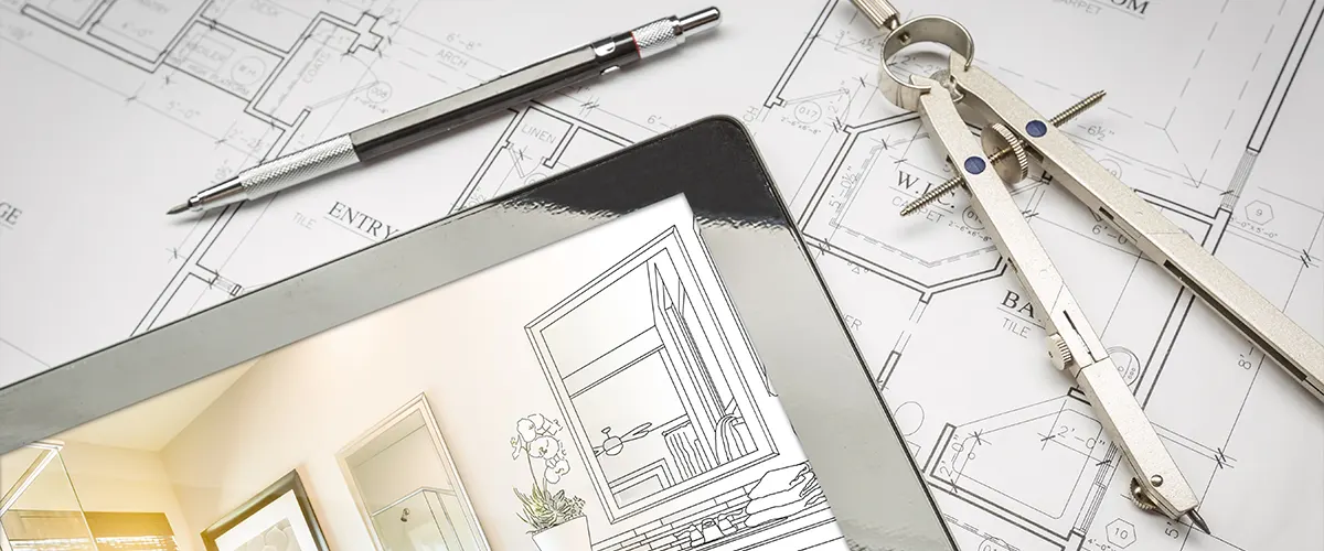 Blueprints and design of a home improvement project