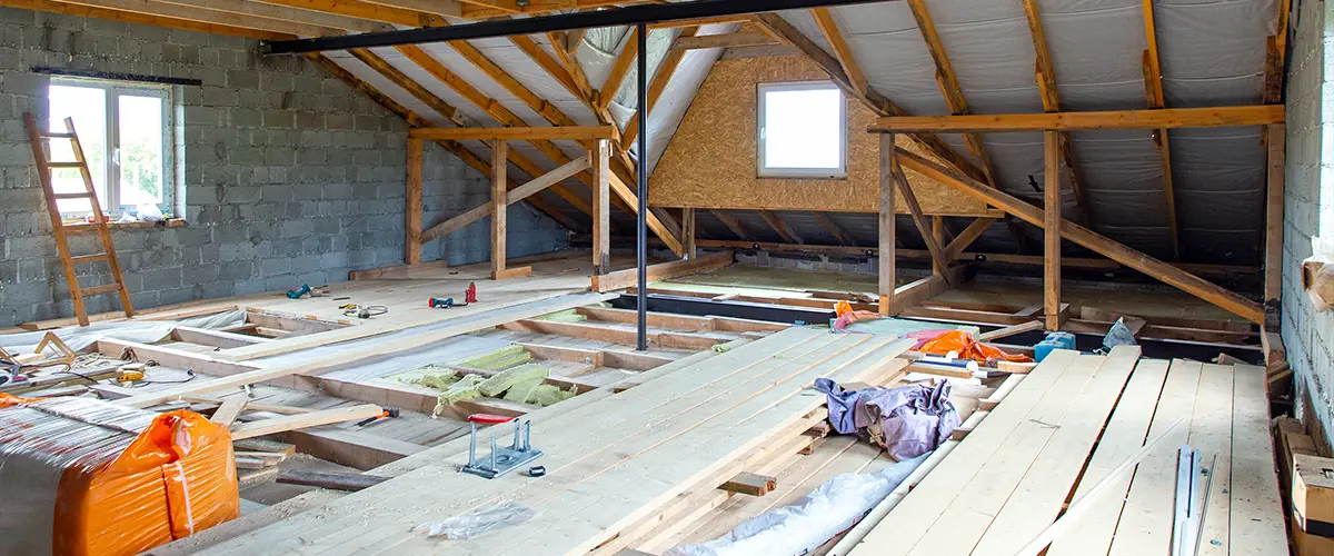 Attic addition for a home renovation