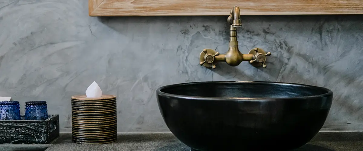 A focal point bathroom sink with faucet