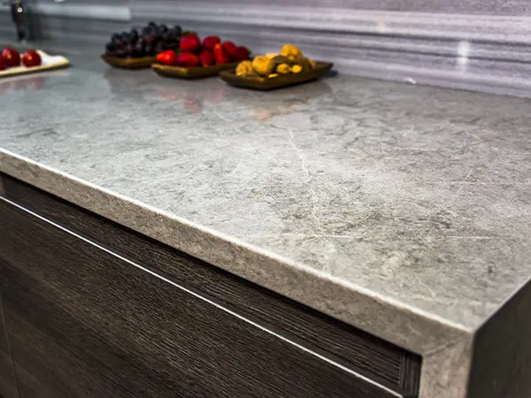 Concrete countertop with fruits
