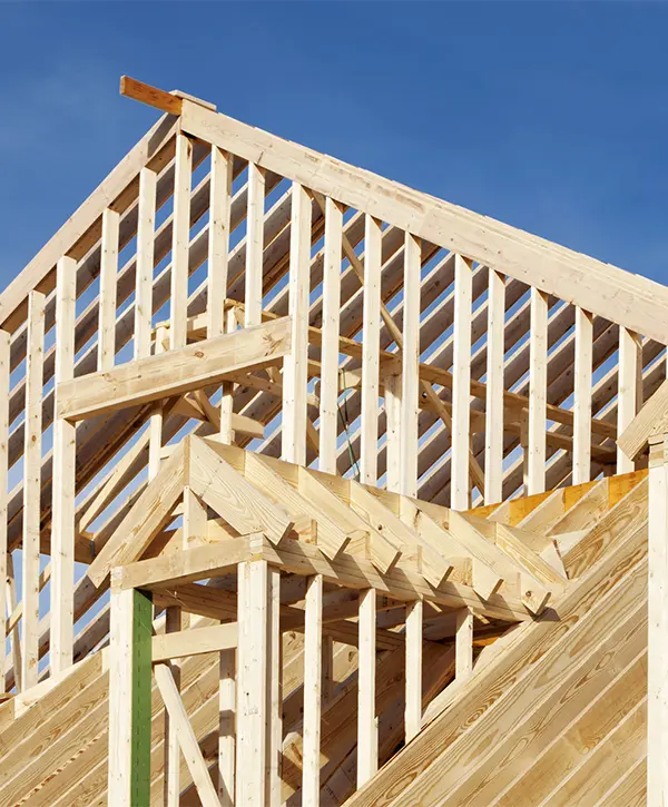 The wooden frame of home additions cost in Ashburn