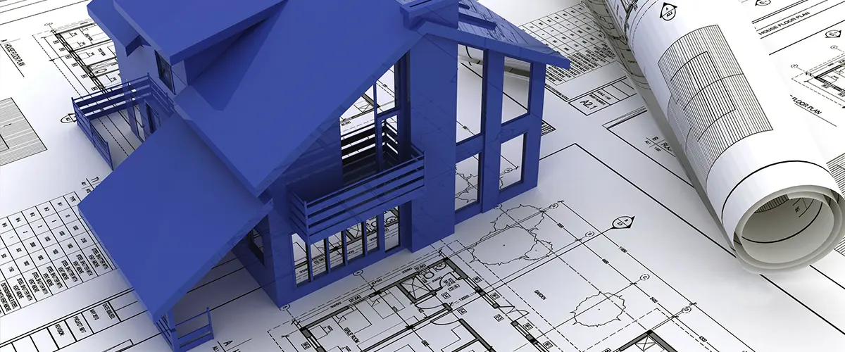 Blue home on home drawings