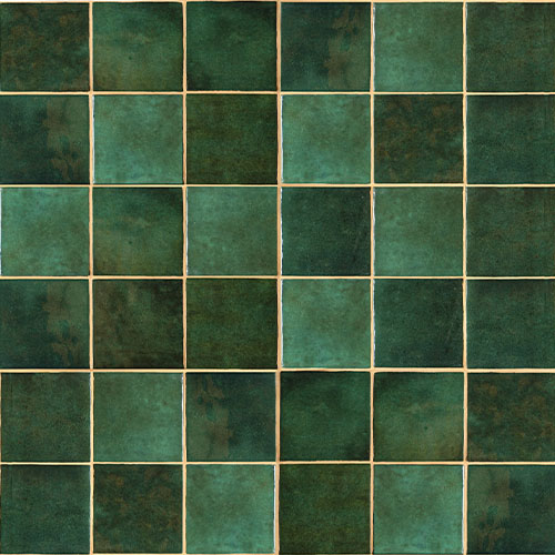 Old vintage porcelain tiles in green to decorate the kitchen or bathroom